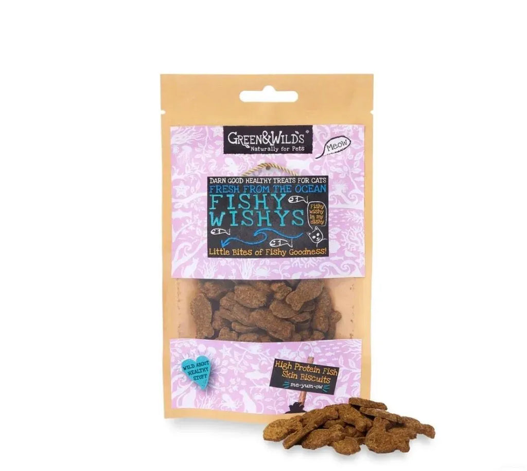 Green & Wilds Fishy Wishys Cat Treats 50g