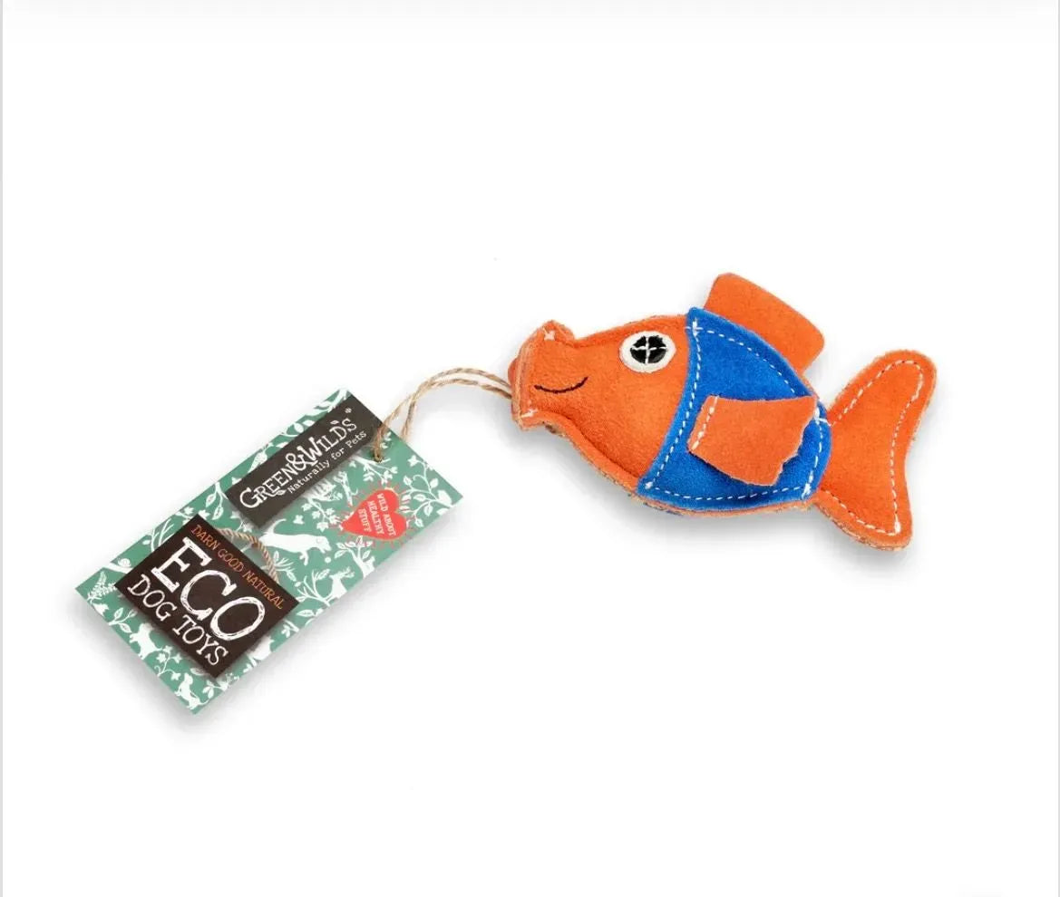 Green & Wilds Goldie The Goldfish, Eco Cat & Small Dog Toy