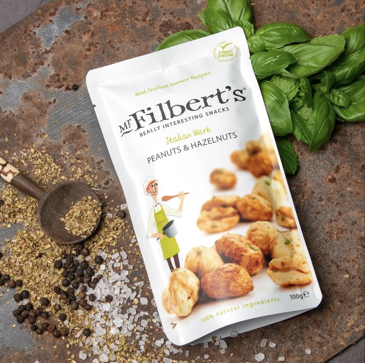 Mr Filbert’s Italian Herbs Peanuts and Hazelnuts 100g
