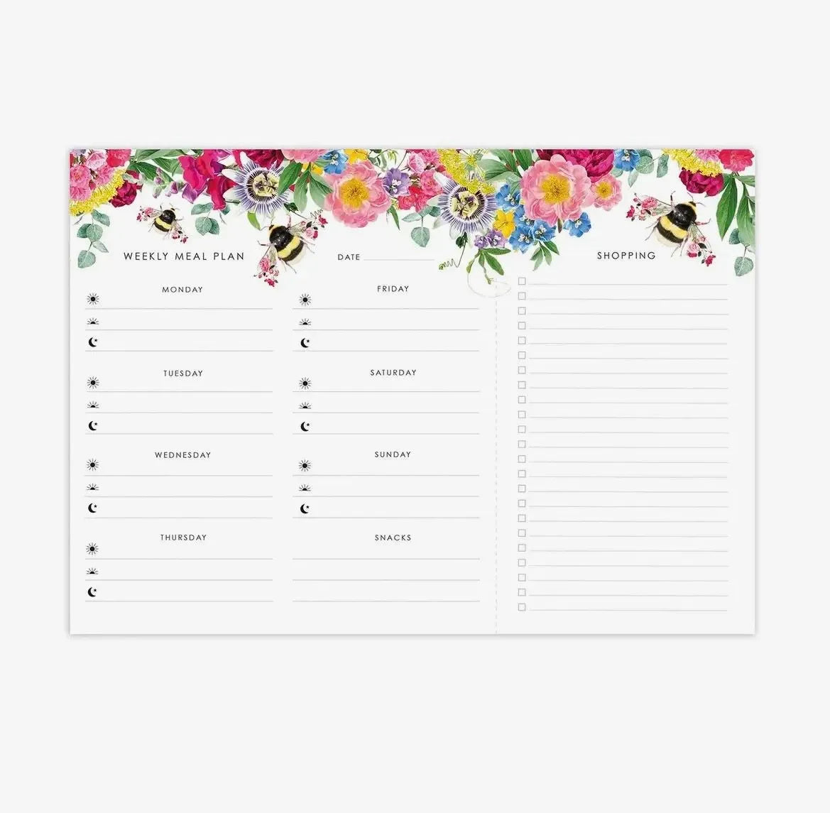 Magnetic Bee Meal Planner & Shopping List