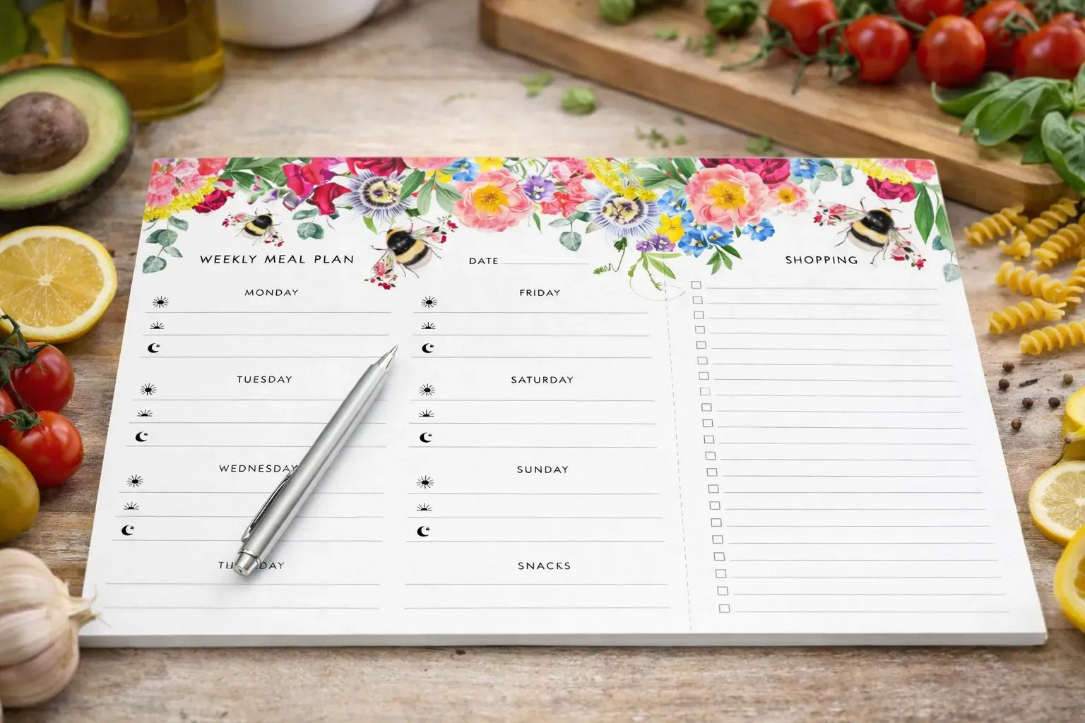 Magnetic Bee Meal Planner & Shopping List