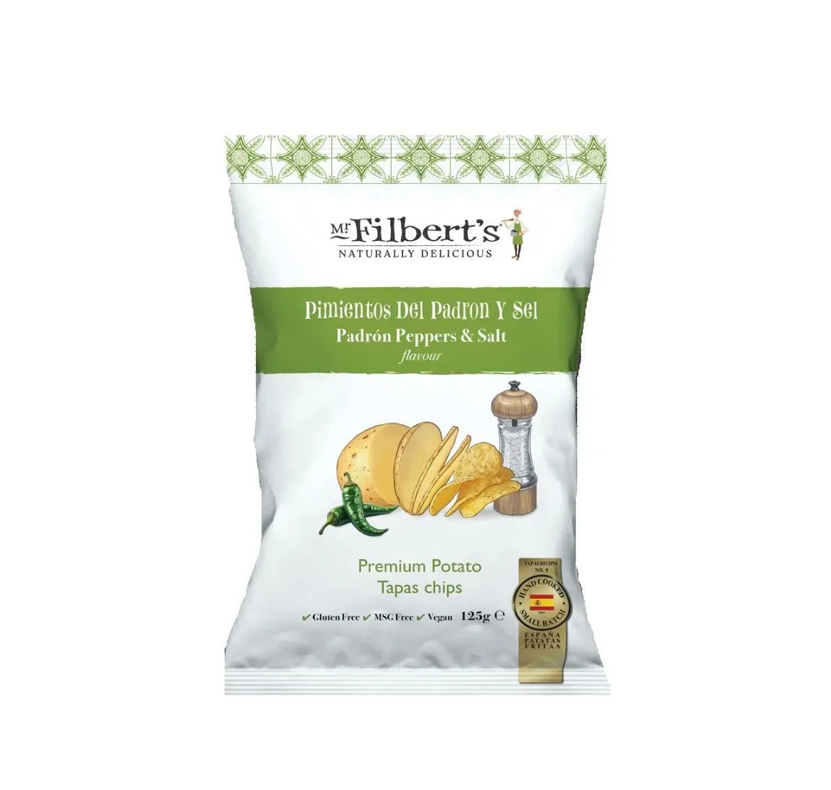 Mr Filberts Padron Peppers & Salt Gourmet Tapas Crisps 125g