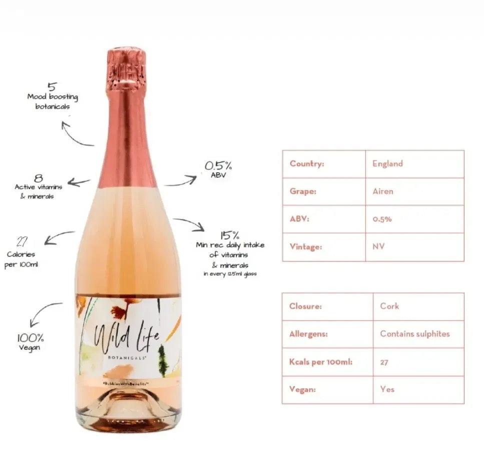 Wildlife Botanicals Blush Low Alcohol Wine 75cl